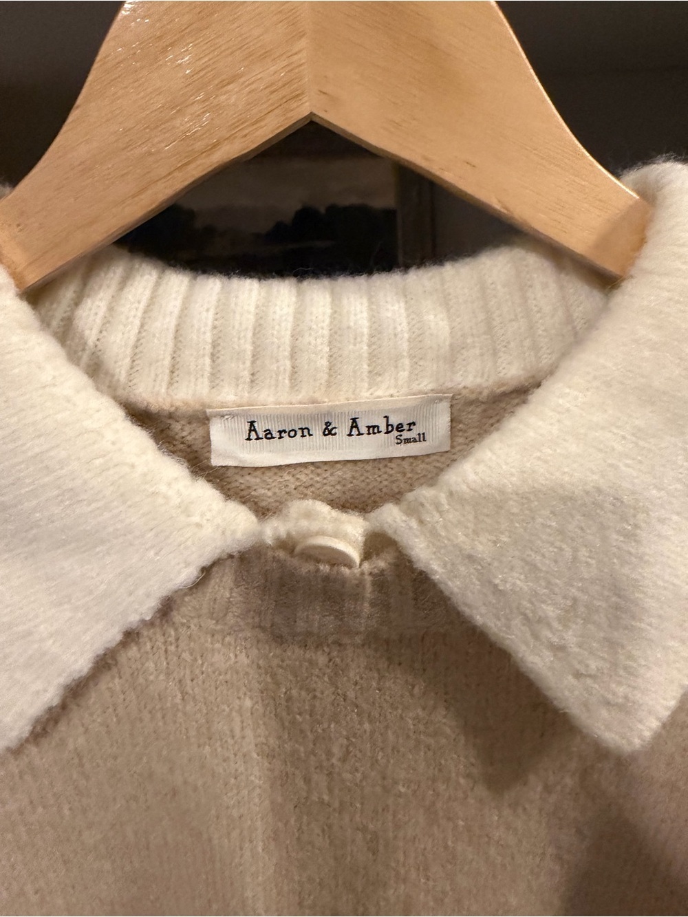 Aaron & Amber Cream Peplum Sweater with White Collar - Picture 4 of 7